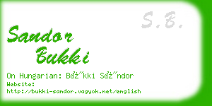 sandor bukki business card